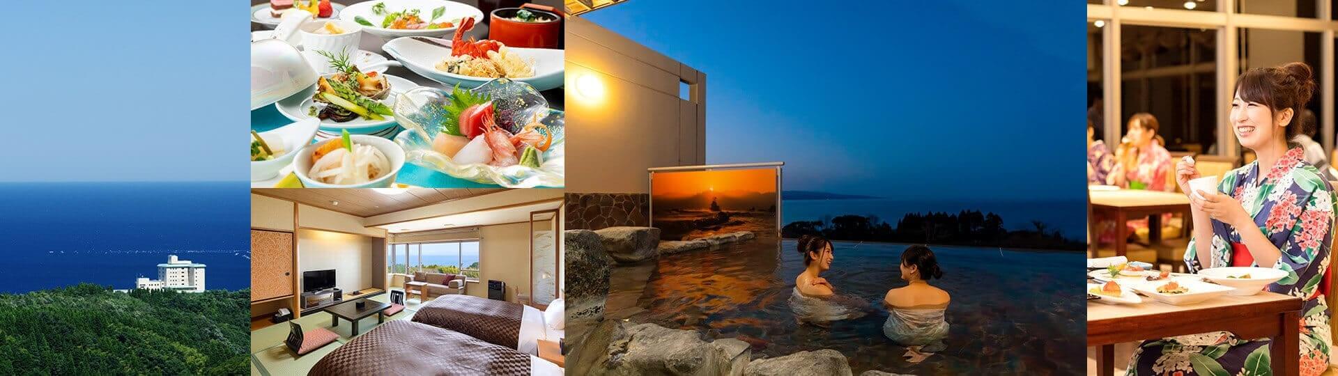 A hot spring ryokan with a splendid view of Toyama Bay and the Tateyama mountain range